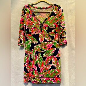 NWOT Colorful 100% Pima Cotton Lilly Pulitzer Leaf Print Dress
